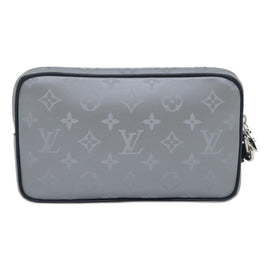 LOUIS VUITTON Monogram satellite alpha Clutch Bag Silver M44171 LV Auth 29977A - 0