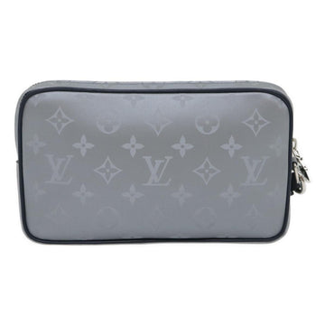 LOUIS VUITTON Monogram satellite alpha Clutch Bag Silver M44171 LV Auth 29977A - 0