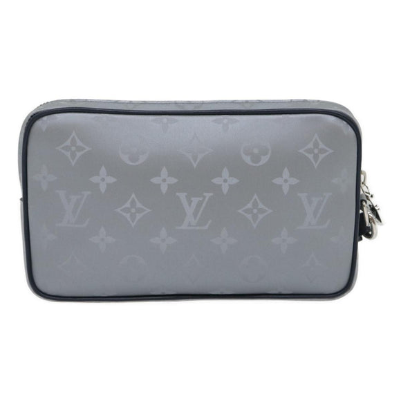 LOUIS VUITTON Monogram satellite alpha Clutch Bag Silver M44171 LV Auth 29977A
