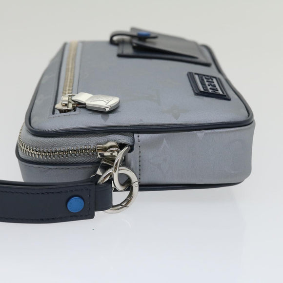 LOUIS VUITTON Monogram satellite alpha Clutch Bag Silver M44171 LV Auth 29977A