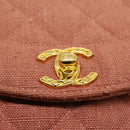 CHANEL Diana Turn Lock Chain Schoudertas Linnen Franjes Roze CC Auth 30153A-19
