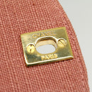 CHANEL Diana Turn Lock Chain Schoudertas Linnen Franjes Roze CC Auth 30153A-9