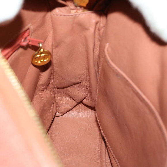 CHANEL Diana Turn Lock Chain Schoudertas Linnen Franjes Roze CC Auth 30153A