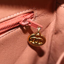 CHANEL Diana Turn Lock Chain Schoudertas Linnen Franjes Roze CC Auth 30153A-26