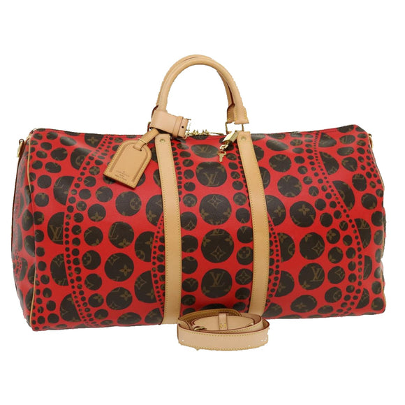 LOUIS VUITTON Monogram Yayoi Kusama Keepall Bandouliere55 Bag M40695 Auth 30515SV