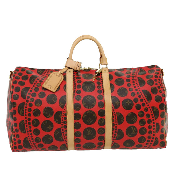 LOUIS VUITTON Monogram Yayoi Kusama Keepall Bandouliere55 Bag M40695 Auth 30515SV