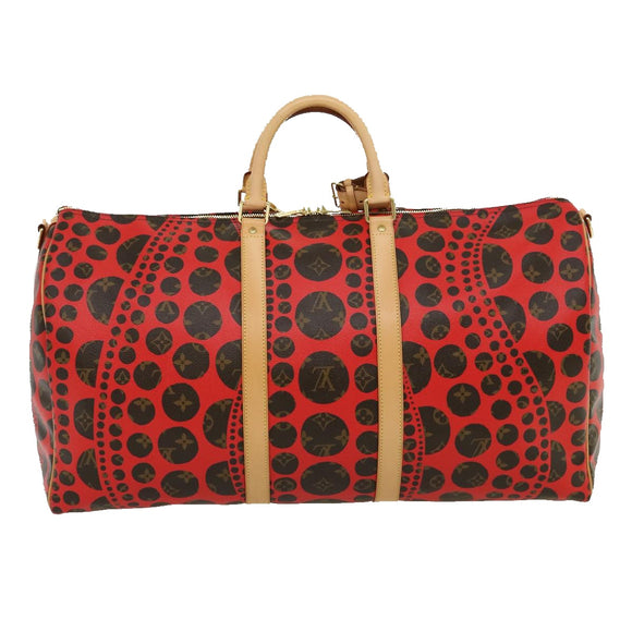 LOUIS VUITTON Monogram Yayoi Kusama Keepall Bandouliere55 Bag M40695 Auth 30515SV