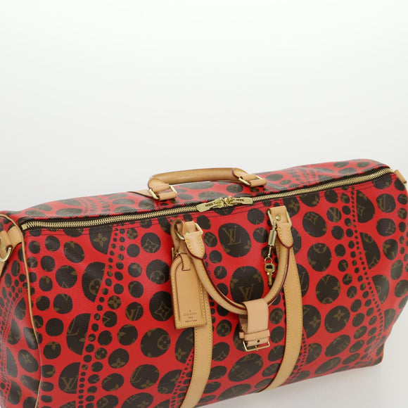 LOUIS VUITTON Monogram Yayoi Kusama Keepall Bandouliere55 Bag M40695 Auth 30515SV