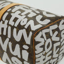 LOUIS VUITTON Monogram Graffiti Keepall 50 Boston Bag White M92197 Auth 30516S-15