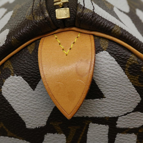 LOUIS VUITTON Monogram Graffiti Keepall 50 Boston Bag White M92197 Auth 30516S