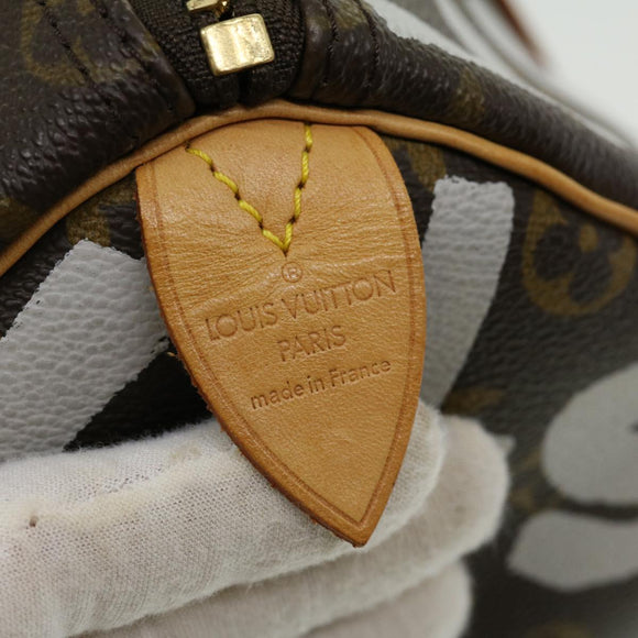 LOUIS VUITTON Monogram Graffiti Keepall 50 Boston Bag White M92197 Auth 30516S