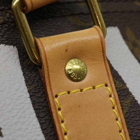 LOUIS VUITTON Monogram Graffiti Keepall 50 Boston Bag White M92197 Auth 30516S