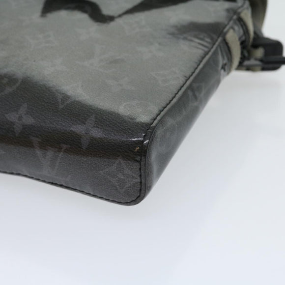 LOUIS VUITTON Eclipse Glaze Messenger PM Shoulder Bag Gray M52218 LV Auth 30549SAV