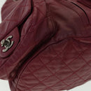 CHANEL Matelasse Chain Backpack Lamb Skin Bordeaux CC Auth 30736AV-14