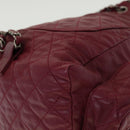 CHANEL Matelasse Chain Backpack Lamb Skin Bordeaux CC Auth 30736SAV-15