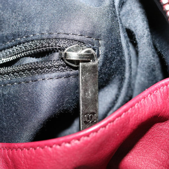 CHANEL Matelasse Chain Backpack Lamb Skin Bordeaux CC Auth 30736AV