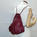 CHANEL Matelasse Chain Backpack Lamb Skin Bordeaux CC Auth 30736SAV-27