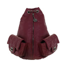 CHANEL Matelasse Chain Backpack Lamb Skin Bordeaux CC Auth 30736AV-13