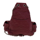 CHANEL Matelasse Chain Backpack Lamb Skin Bordeaux CC Auth 30736SAV-2