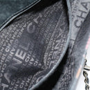 CHANEL Lip Chain Turn Lock Shoulder Bag Satin Black CC Auth 30892-22