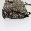 CHANEL Lip Chain Turn Lock Shoulder Bag Satin Black CC Auth 30892-4