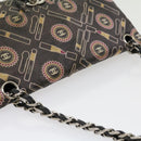 CHANEL Lip Chain Turn Lock Shoulder Bag Satin Black CC Auth 30892-6