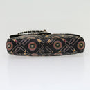 CHANEL Lip Chain Turn Lock Shoulder Bag Satin Black CC Auth 30892-5