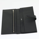 HERMES Bean souffl Long Wallet SilverMetal Black Auth 30947SM-8