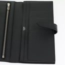 HERMES Bean souffl Long Wallet SilverMetal Black Auth 30947SM-19