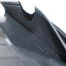 HERMES Bean souffl Long Wallet SilverMetal Black Auth 30947SM-23