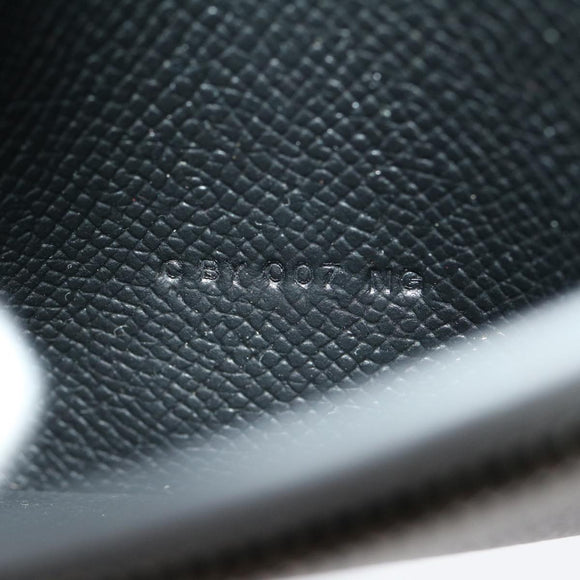 HERMES Bean souffl Long Wallet SilverMetal Black Auth 30947SM