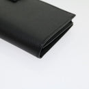 HERMES Bean souffl Long Wallet SilverMetal Black Auth 30947SM-14
