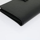 HERMES Bean souffl Long Wallet SilverMetal Black Auth 30947SM-7