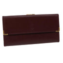 CARTIER Long Wallet Leather Red Auth 30964A-1
