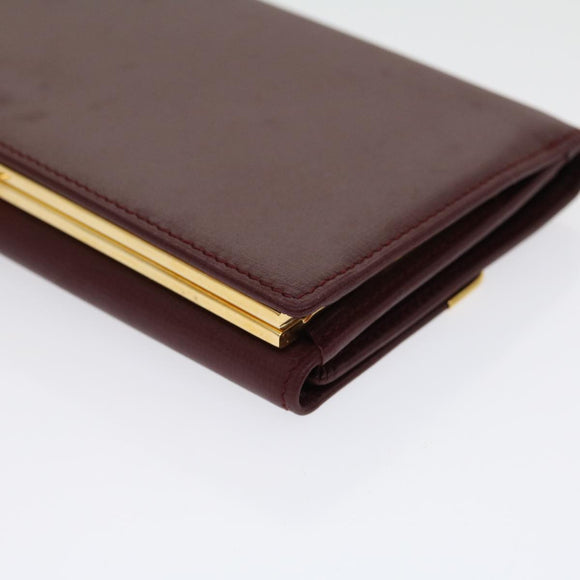 CARTIER Long Wallet Leather Red Auth 30964AV