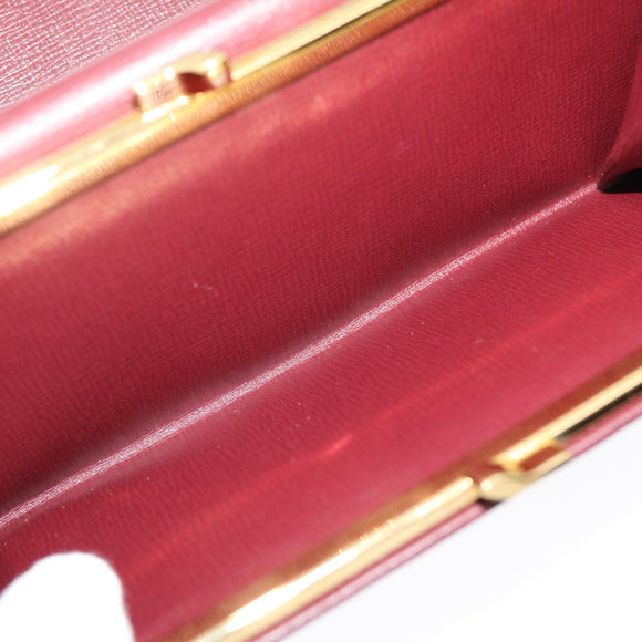 CARTIER Long Wallet Leather Red Auth 30964AV