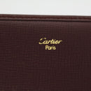 CARTIER Long Wallet Leather Red Auth 30964A-17