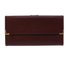 CARTIER Long Wallet Leather Red Auth 30964A-13