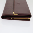 CARTIER Long Wallet Leather Red Auth 30964AV-3