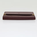 CARTIER Long Wallet Leather Red Auth 30964A-6