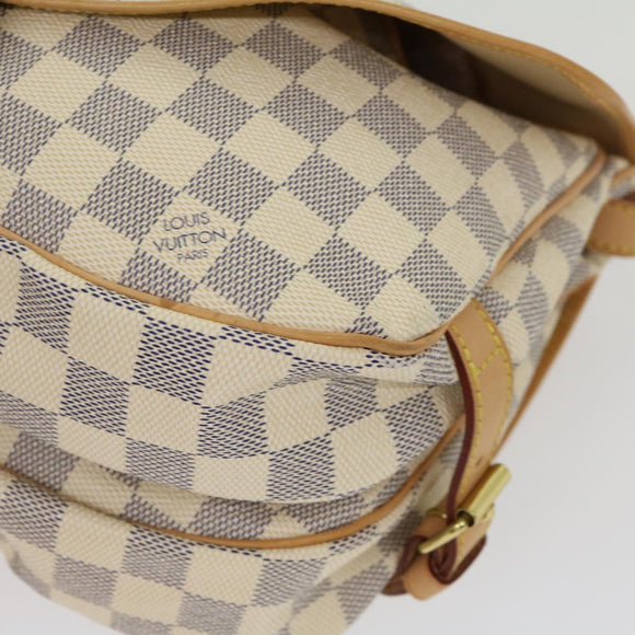 LOUIS VUITTON Damier Azur Canvas Saumur 30 Shoulder Bag N48202 LV Auth 31179AV