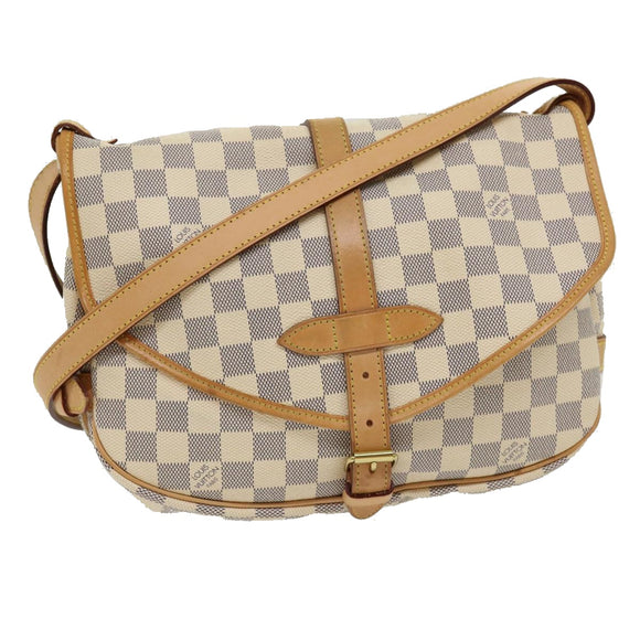 LOUIS VUITTON Damier Azur Canvas Saumur 30 Shoulder Bag N48202 LV Auth 31179AV