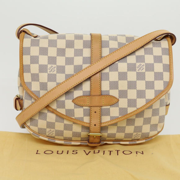LOUIS VUITTON Damier Azur Canvas Saumur 30 Shoulder Bag N48202 LV Auth 31179AV