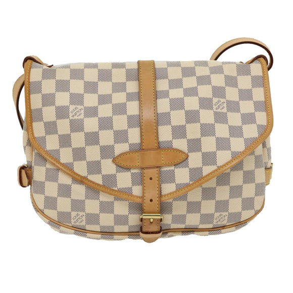 LOUIS VUITTON Damier Azur Canvas Saumur 30 Shoulder Bag N48202 LV Auth 31179AV