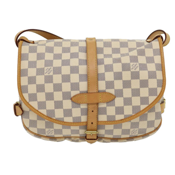 LOUIS VUITTON Damier Azur Canvas Saumur 30 Shoulder Bag N48202 LV Auth 31179AV