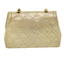 CHANEL Matelasse Turn Lock Chain Shoulder Bag Lamb Skin Gold CC Auth 31382V-2