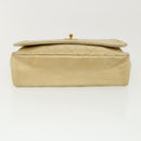 CHANEL Matelasse Turn Lock Chain Shoulder Bag Lamb Skin Gold CC Auth 31382V-5