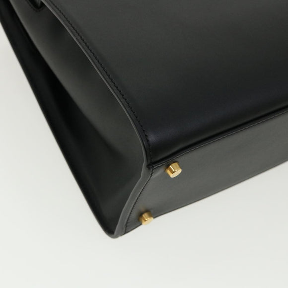 VERSACE Hand Bag Leather 2way Black DBFG311 Auth 31495V
