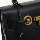 VERSACE Hand Bag Leather 2way Black DBFG311 Auth 31495V-17