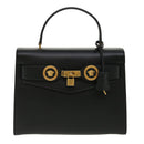 VERSACE Hand Bag Leather 2way Black DBFG311 Auth 31495V-13